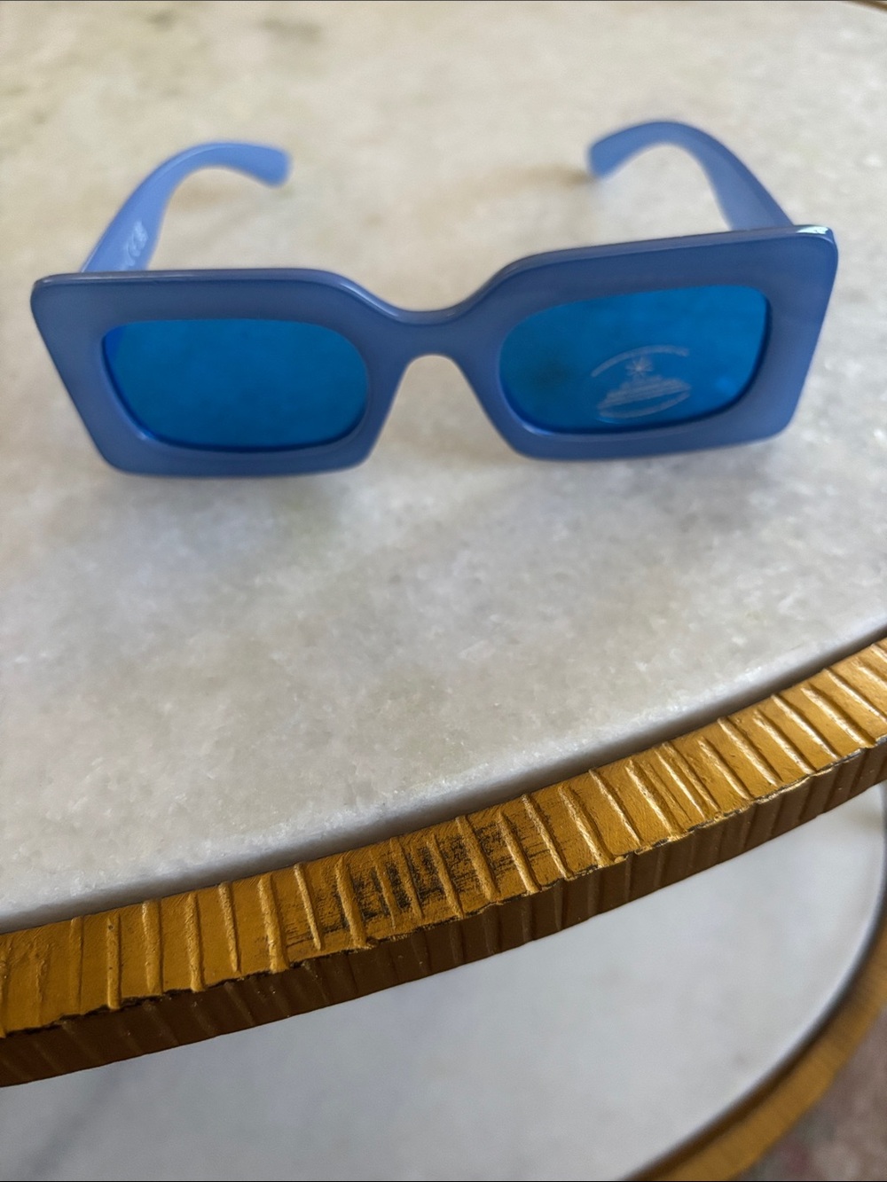 PrettyLittleThing Blue Square-Frame Women's Sunglasses